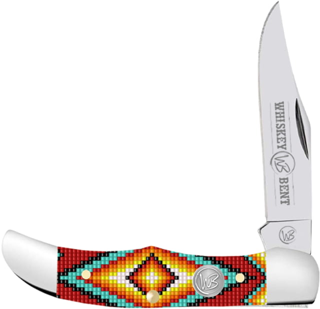 Whiskey Bent Knives Mini Hunter Folding Knife Single Clip 440 Steel Blade 2.75in Closed Length Acrylic Handle The Warrior - Whiskey Bent Knives