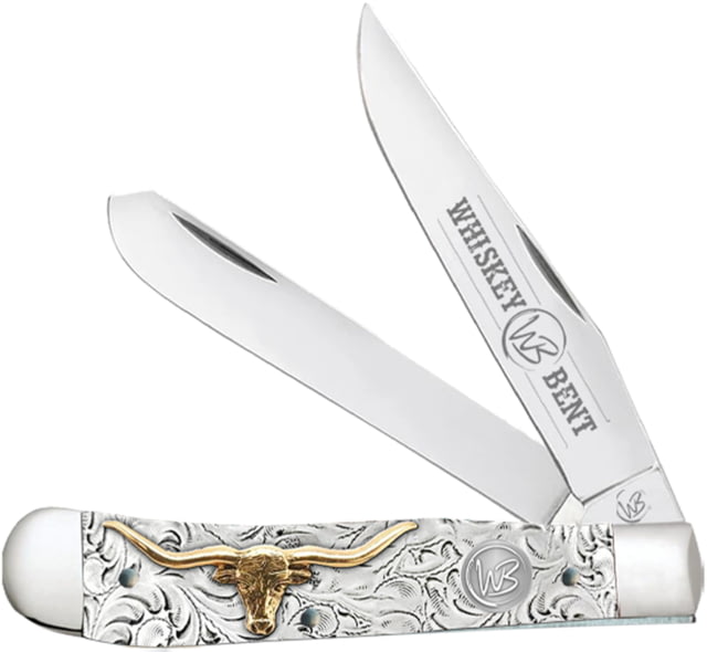 Whiskey Bent Knives Trapper Folding Knife Slip Joint 440 Steel Blade 4.125in Closed Length Acrylic Handle Toro - Whiskey Bent Knives