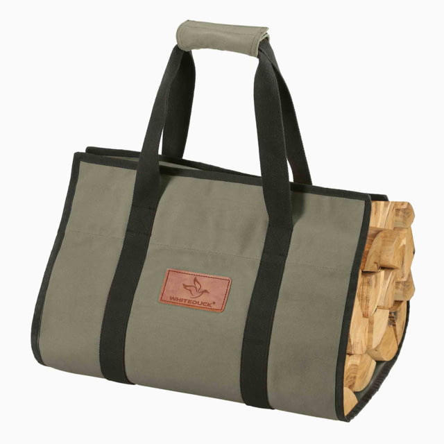 White Duck Firewood Log Carriers Rectangle Shape Olive 39inx18in - White Duck
