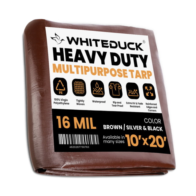 White Duck Super Heavy Duty Poly Tarp Brown 10x20ft