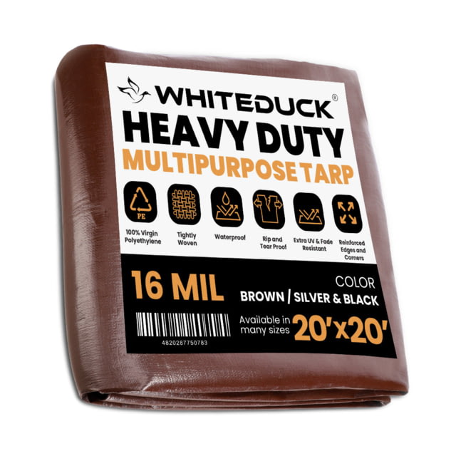 White Duck Super Heavy Duty Poly Tarp Brown 20x20ft