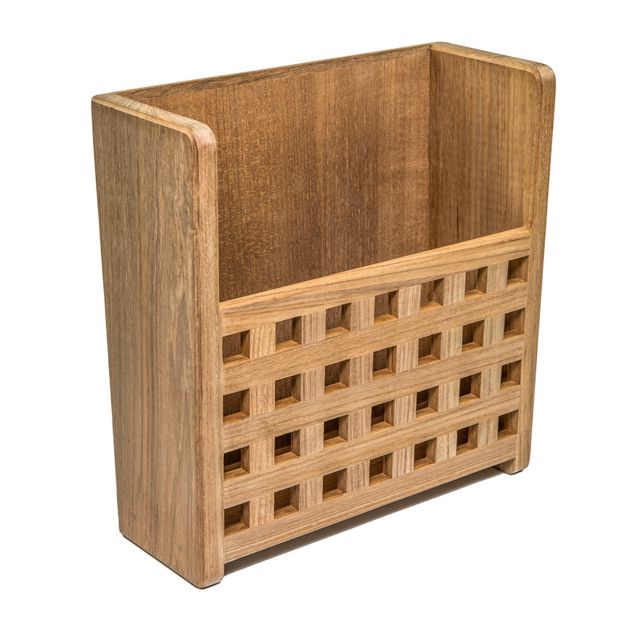 Whitecap Grate Front Magazine Rack Teak