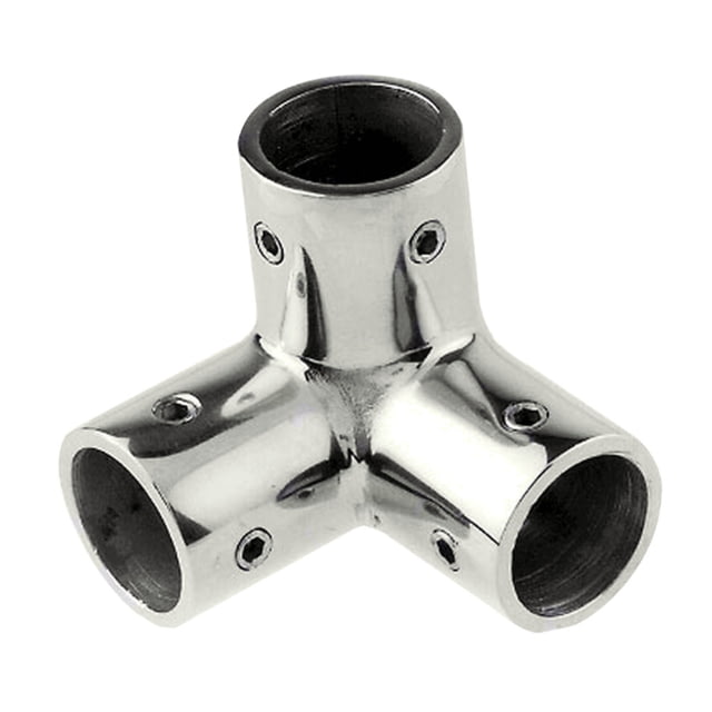 Whitecap O.D. SS 3-Way Corner Fitting 7/8"