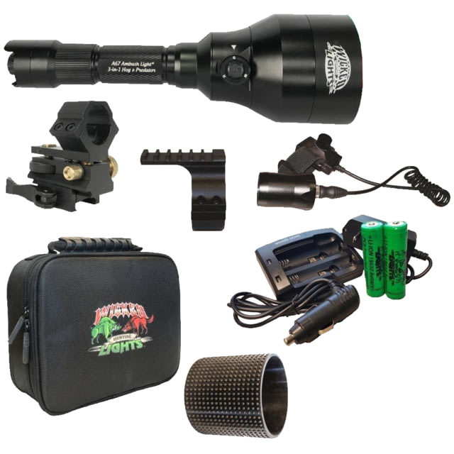 Wicked Hunting Lights A67iR 3-LED-In-1 Night Hunting Light Kit 850nm Infrared 940nm Infrared Red - Wicked Hunting Lights