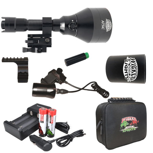 Wicked Hunting Lights A75iC 4-Color-In-1 Night Hunting Light Kit Green Red White 850nm Infrared - Wicked Hunting Lights