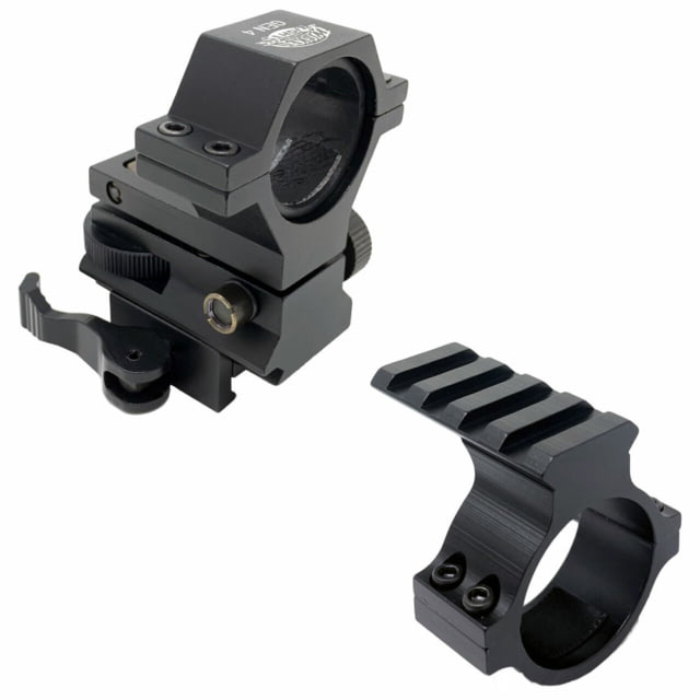 Wicked Hunting Lights GEN4 Quick Detach Adjustable Light Mount & 1in&30mm Picatinny Scope Mount Combo Kit Black - Wicked Hunting Lights