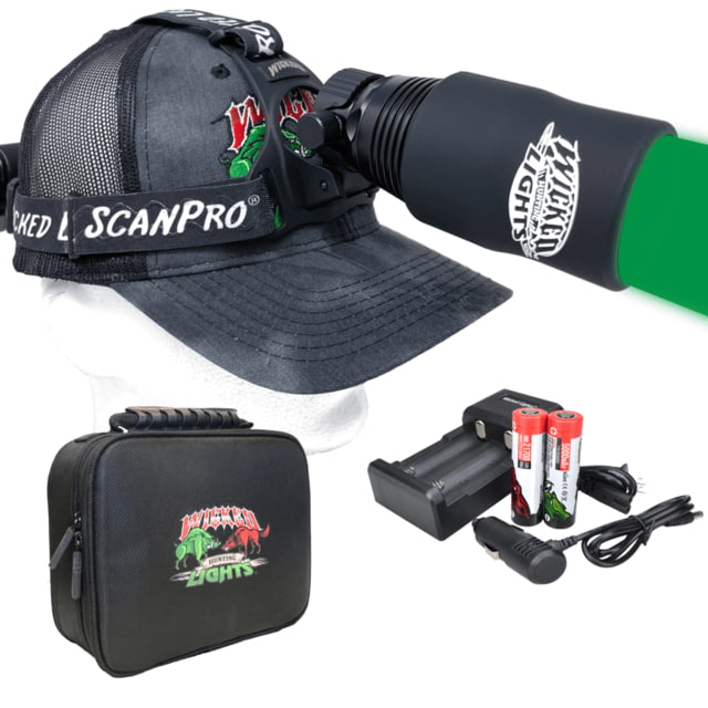 Wicked Hunting Lights ScanPro iC GEN4 LED Green Night Hunting Headlamp Black - Wicked Hunting Lights