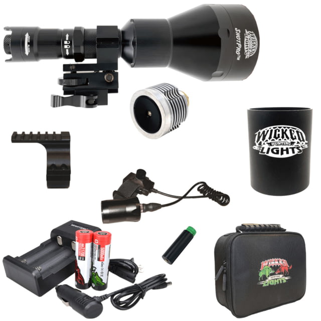 Wicked Hunting Lights ShotPro Ultra-Max LED Extreme Range Night Hunting Light Kit Green - Wicked Hunting Lights