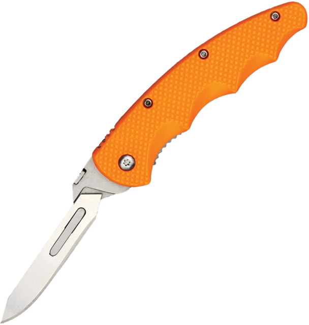 Wiebe Knives Monarch Linerlock Scalpel Knife 4.25in Closed Stainless Blade Orange Textured Nylon Handle DS17 MK-OR-C - Wiebe Knives
