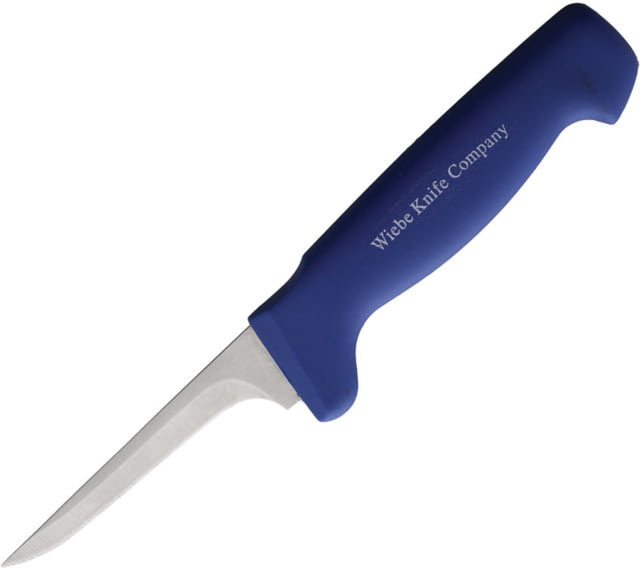 Wiebe Knives 9in Skinner Knife 9in Overall 4in Satin Finish Stainless Blade Blue Nylon Handle DS01 SKNR - Wiebe Knives