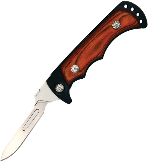 Wiebe Knives Vixen Scalpel Folding Knife 4.5in Closed Stainless Blade Black Stainless Handle Nylon Sheath DS13 SCAL-FW - Wiebe Knives