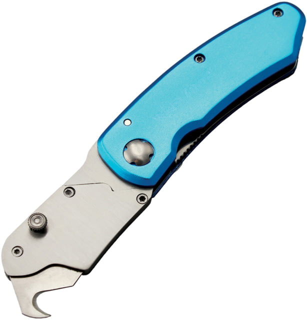 Wiebe Knives Zipper Utility Knife 3.5in Closed Stainless Steel Blade Blue Aluminum Handle DS11 ZIPR - Wiebe Knives