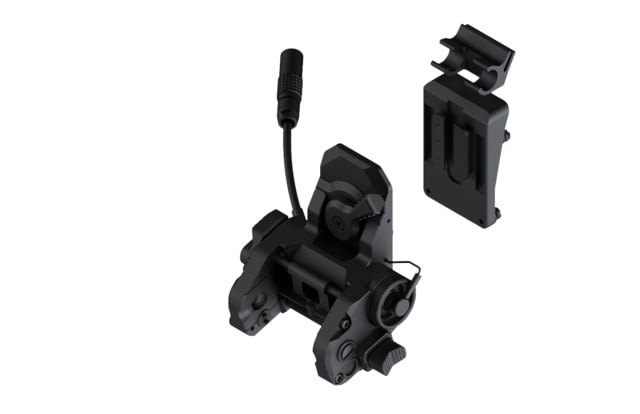 Wilcox DPAM NVG Mount/Quick Release Shroud Interface Plate/LEMO Pigtail Storage for HGU-56/SPH-4 Black - Wilcox