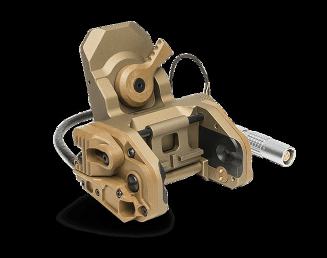 Wilcox DPAM NVG Mount/Quick Release Shroud Interface Plate/LEMO Pigtail Storage for HGU-56/SPH Tan - Wilcox
