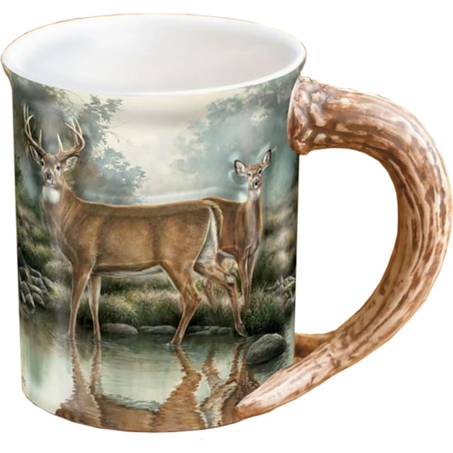 Wild Wings Sculpted Mug Tranquil Waters Whitetail Deer Tan