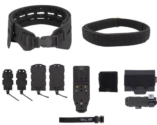 Wilder Tactical Bravo Elite Belt Kit 1in Plastic Side Release MHP Adapter Black XS-LG 26-40 - Wilder Tactical