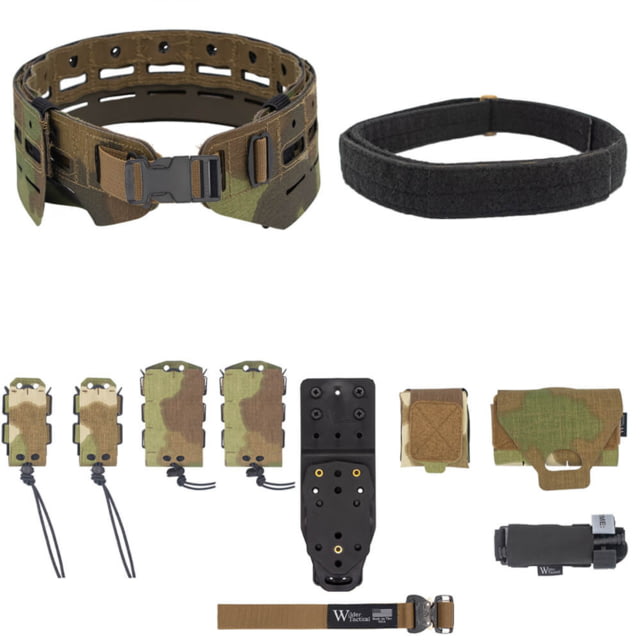 Wilder Tactical Bravo Elite Belt Kit 1in Plastic Side Release MHP Adapter Nemesis Woodland XS-LG 26-40 - Wilder Tactical