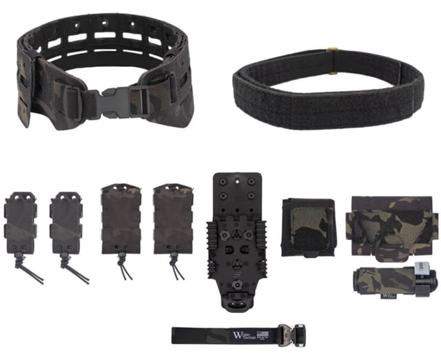 Wilder Tactical Bravo Elite Belt Kit 1in Plastic Side Release QLS Receiver Multicam Black XS-LG 26-40 - Wilder Tactical