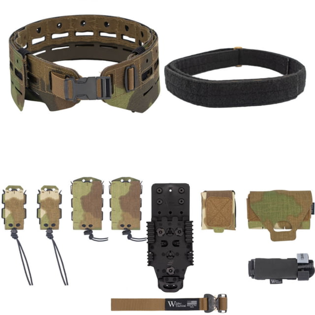 Wilder Tactical Bravo Elite Belt Kit 1in Plastic Side Release QLS Receiver Nemesis Woodland XS-LG 26-40 - Wilder Tactical