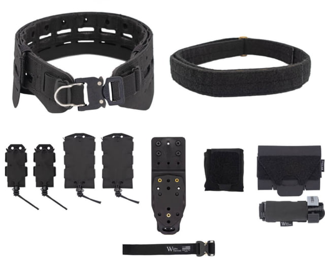 Wilder Tactical Bravo Elite Belt Kit 1in Prostyle D-Ring MHP Adpter Black XS-LG 26-40 - Wilder Tactical