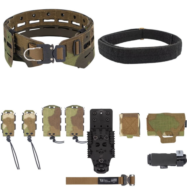 Wilder Tactical Bravo Elite Belt Kit 1in Prostyle D-Ring QLS Receiver Nemesis Woodland XS-LG 26-40 - Wilder Tactical