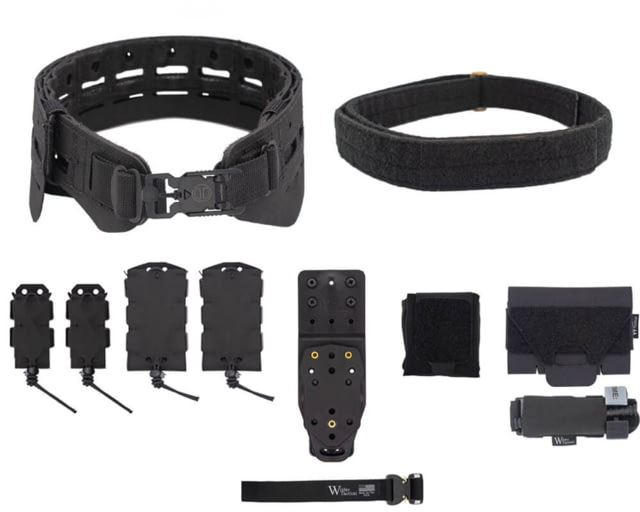 Wilder Tactical Bravo Elite Belt Kit V-Buckle MHP Adapter Black XS-LG 26-40