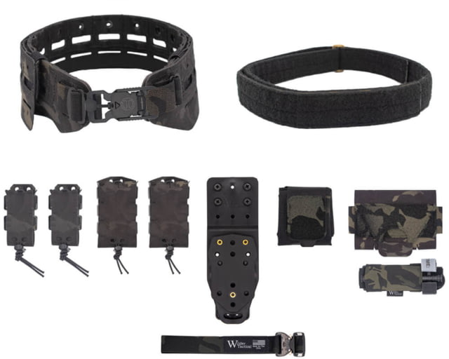 Wilder Tactical Bravo Elite Belt Kit V-Buckle MHP Adapter Multicam Black XS-LG 26-40 - Wilder Tactical