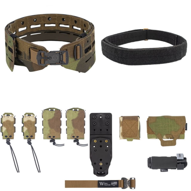 Wilder Tactical Bravo Elite Belt Kit V-Buckle MHP Adapter Nemesis Woodland XS-LG 26-40