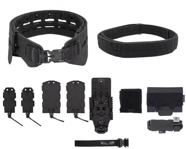 Wilder Tactical Bravo Elite Belt Kit V-Buckle QLS Receiver Black XS-LG 26-40 - Wilder Tactical