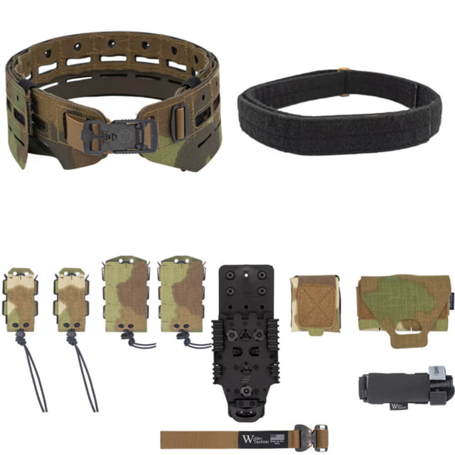 Wilder Tactical Bravo Elite Belt Kit V-Buckle QLS Receiver Nemesis Woodland XS-LG 26-40 - Wilder Tactical