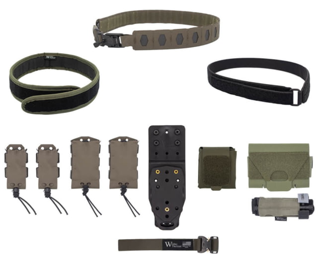 Wilder Tactical Hitman Gear Elite Kit V-Buckle Velcro Inner W/ Mesh Dump /Mhp Receiver Ranger Green Large 36-40 - Wilder Tactical