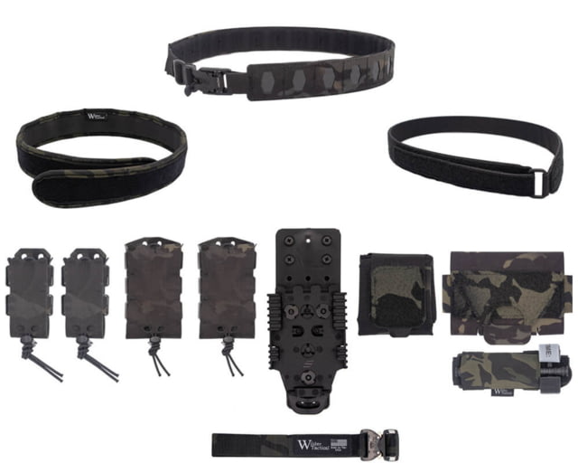 Wilder Tactical Hitman Gear Elite Kit V-Buckle Velcro Inner W/ Mesh Dump /Qls Receiver Multicam Black XX-Large 44-48 - Wilder Tactical