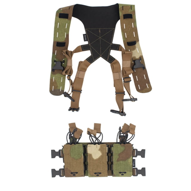 Wilder Tactical HITMAN GEAR Six Pack Rifle Placard with Lightweight Shoulder Harness V1 Nemesis Woodland One Size - Wilder Tactical