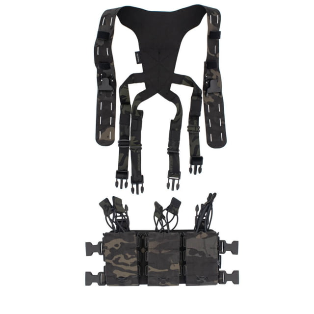 Wilder Tactical HITMAN GEAR Six Pack Rifle Placard with Lightweight Shoulder Harness V1 Multicam Black One Size - Wilder Tactical