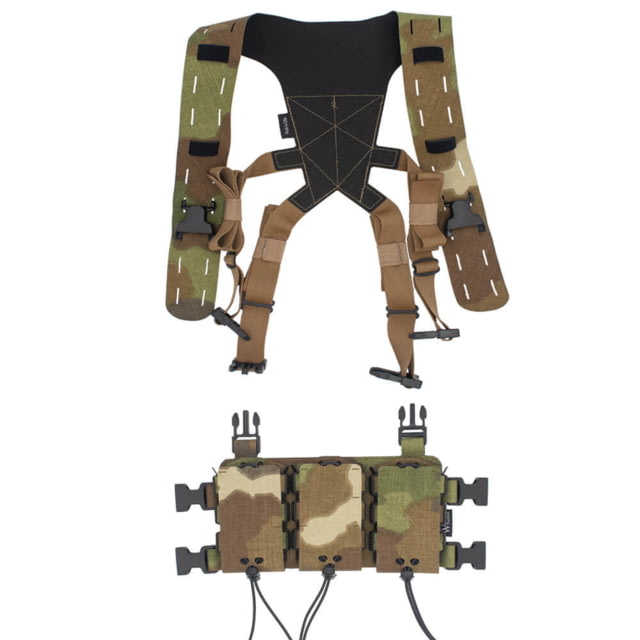 Wilder Tactical HITMAN GEAR Triple Rifle Placard with Lightweight Shoulder Harness V1 Nemesis Woodland One Size - Wilder Tactical