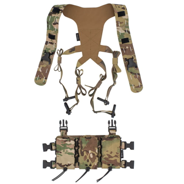 Wilder Tactical HITMAN GEAR Triple Rifle Placard with Lightweight Shoulder Harness V1 Multicam One Size - Wilder Tactical