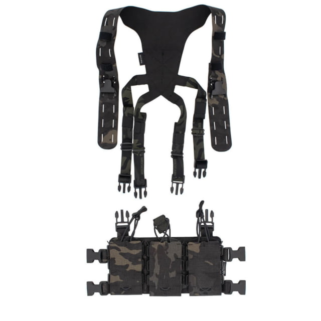 Wilder Tactical HITMAN GEAR Triple Rifle Placard with Lightweight Shoulder Harness V1 Multicam Black One Size - Wilder Tactical