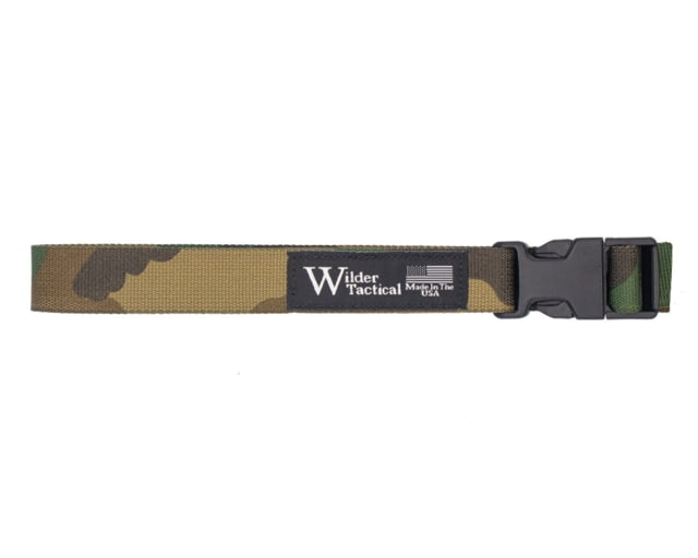 Wilder Tactical Webbing Leg Strap 1in Left Hand Plastic Buckle M81 Woodland - Wilder Tactical