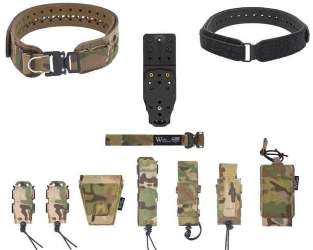 Wilder Tactical HITMAN Gear Charlie LE Belt Package MHP Adapter Plate D-Ring Cobra ProStyle Buckle Multicam XS-LG 26-40 - Wilder Tactical