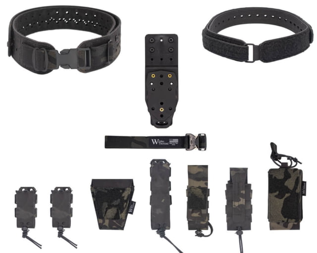 Wilder Tactical HITMAN Gear Charlie LE Belt Package MHP Adapter Plate Plastic Buckle Multicam Black XS-LG 26-40