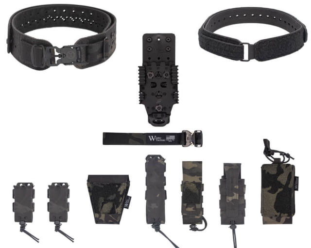 Wilder Tactical HITMAN Gear Charlie LE Belt Package QLS Receiver V-Buckle Multicam Black XS-LG 26-40 - Wilder Tactical