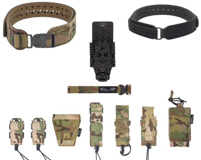 Wilder Tactical HITMAN GEAR Charlie TruForm Full LE Belt Package - Women's QLS Receiver Plastic Buckle Multicam XS-LG 26-40 - Wilder Tactical