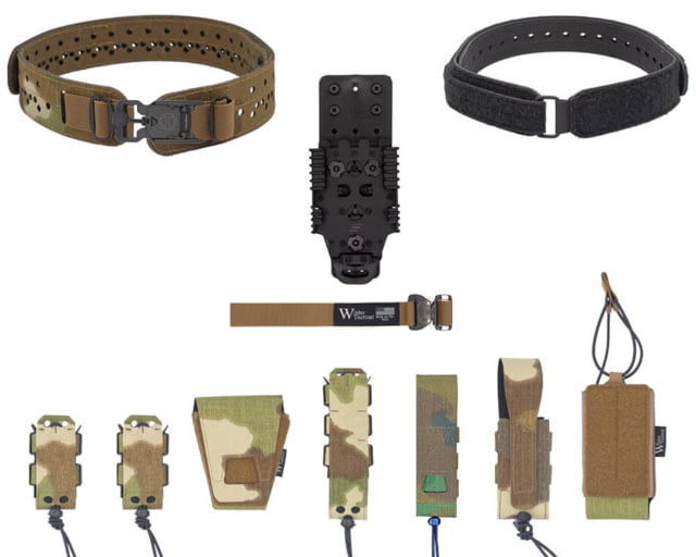 Wilder Tactical HITMAN GEAR Charlie TruForm Full LE Belt Package - Women's QLS Receiver V-Buckle Nemesis Woodland XS-LG 26-40 - Wilder Tactical