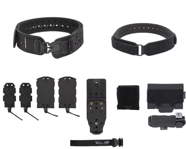 Wilder Tactical HITMAN GEAR Charlie TruForm Belt Mid Elite Kit - Women's MHP Adapter V-Buckle Black XS-LG 26-40 - Wilder Tactical