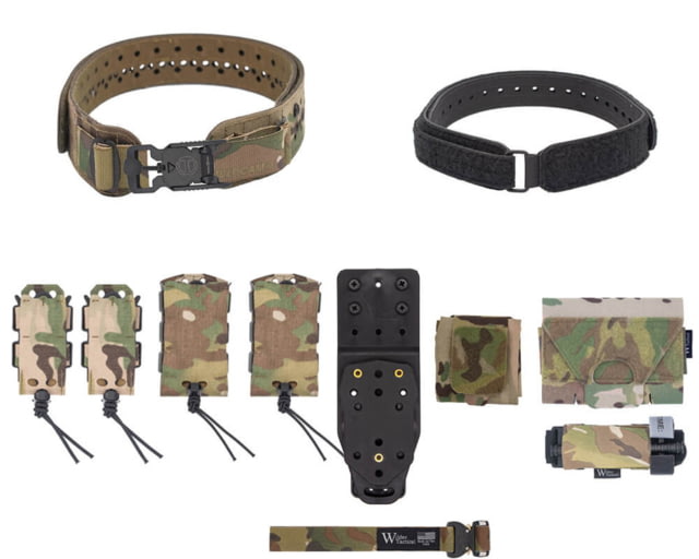 Wilder Tactical HITMAN GEAR Charlie TruForm Belt Mid Elite Kit - Women's MHP Adapter V-Buckle Multicam XS-LG 26-40 - Wilder Tactical