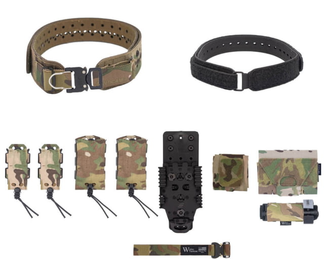 Wilder Tactical HITMAN GEAR Charlie TruForm Belt Mid Elite Kit - Women's QLS Receiver ProStyle D-Ring Multicam XS-LG 26-40 - Wilder Tactical