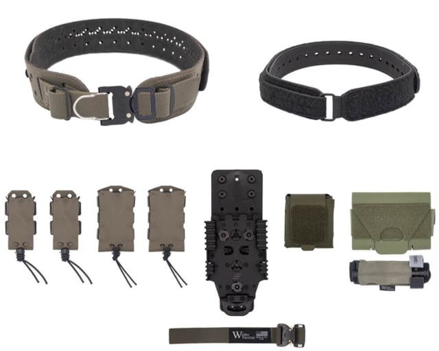 Wilder Tactical HITMAN GEAR Charlie TruForm Belt Mid Elite Kit - Women's QLS Receiver ProStyle D-Ring Ranger Green XS-LG 26-40 - Wilder Tactical