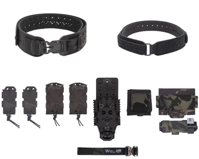 Wilder Tactical HITMAN GEAR Charlie TruForm Belt Mid Elite Kit - Women's QLS Receiver V-Buckle Multicam Black XS-LG 26-40 - Wilder Tactical