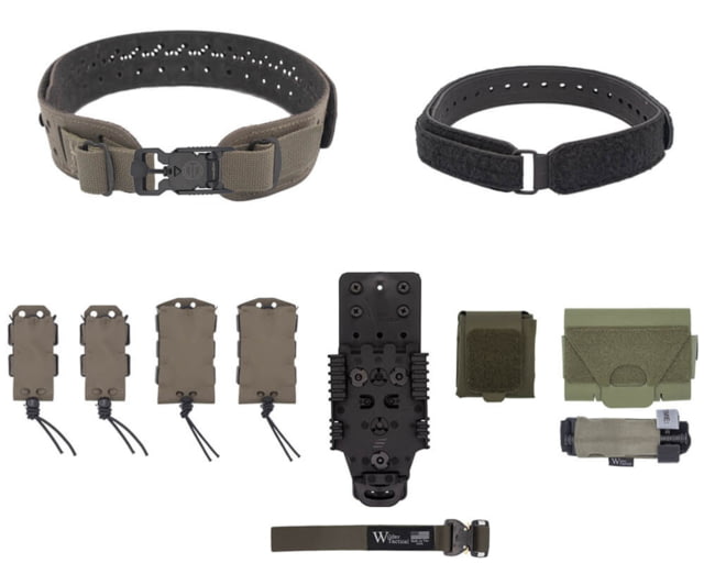 Wilder Tactical HITMAN GEAR Charlie TruForm Belt Mid Elite Kit - Women's QLS Receiver V-Buckle Ranger Green XS-LG 26-40 - Wilder Tactical