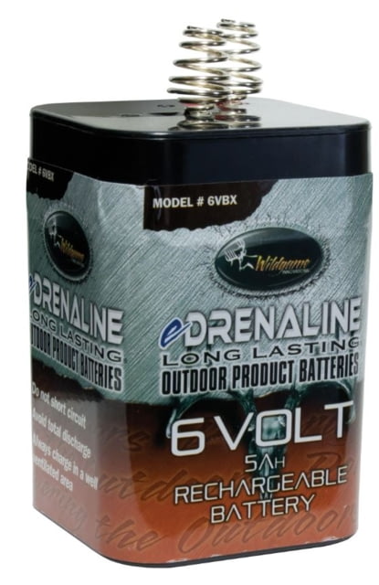 Wildgame Innovations 6 Volt Rechargable Springtop Battery - 6V/5Ah, Bulk Pack, Black 6VBX